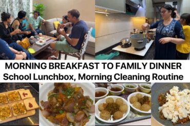 Family Dinner | Morning Routine, Breakfast & School LunchBox Recipe | Morning Cleaning Routine