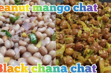 Two Healthy Protein Rich Chat Recipes |peanut mango chat,black chana chat|easy snack recipes