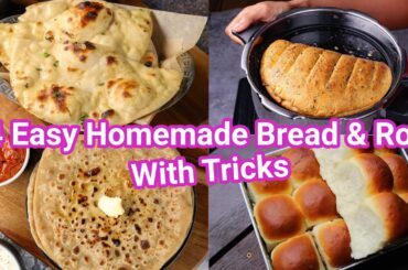 No More Bakery or Restaurant - Make Any Bread or Roti at Home | 4 Easy Indian Flat Bread Recipes