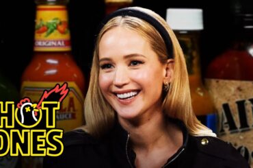 Jennifer Lawrence Sobs in Pain While Eating Spicy Wings | Hot Ones