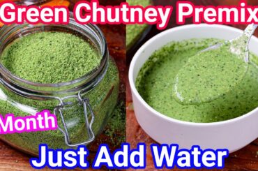 Instant Green Chutney Premix Recipe - Just Add Water & Chutney Ready for Chaat, Breakfast & Meals
