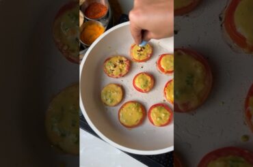 Stuffed tomato rings | Besan tomato rings | Healthy snacks recipe #healthyrecipes #tomatoes #shorts