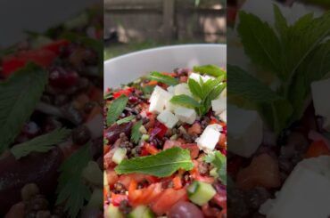 Tasty lentil salad recipe #mediterranean #lentil #recipe #healthy #recetas #ensalada #shorts #food