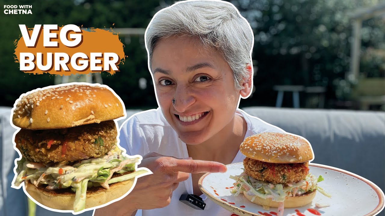 HEALTHY VEGAN BURGER IN MINUTES | Make a delicious Veg Burger at home | Food with Chetna HEALTHY VEGAN BURGER IN MINUTES | Make a delicious Veg Burger at home | Food with Chetna