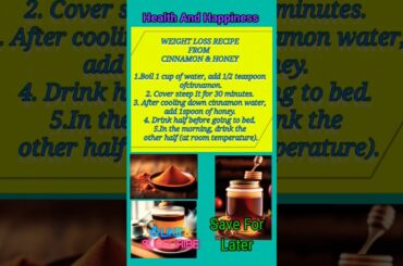 Weight Loss Recipe | Weight Loss By Cinnamon And Honey | Cinnamon And Honey Tea