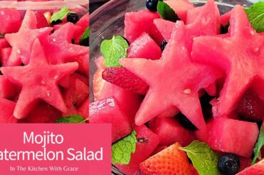 Delicious Healthy Watermelon Mojito Fruit Salad Recipe - Perfect for Picnics, Cookouts and Camping