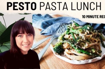Green Pesto Pasta | Healthy lunch recipe | homemade dairy fee pesto |
