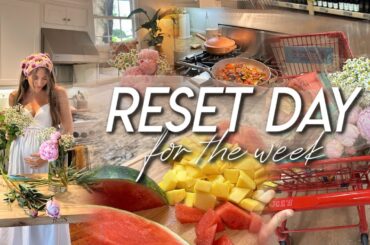 RESET WITH ME | grocery shopping, cleaning, deep chats, meal prep, & getting organized for the week!