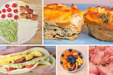 Healthy & Nutritious Breakfast Ideas: Tortilla Wrap, Egg Muffins with Veggies & Oatmeal with Fruits