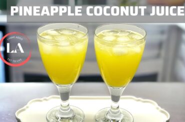 Vegan & Healthy Pineapple Coconut Juice Recipe With Only 2 Ingredients | No Added Sugar