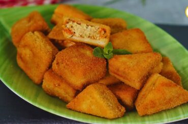 Quick and Crispy Bread Chicken Sandwich Recipe by Tiffin Box | Mini Sandwich Recipe