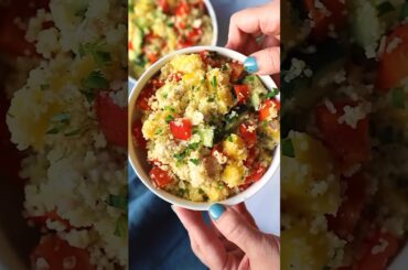 Easy chicken couscous salad is the perfect healthy lunch or light dinner. #couscous #couscoussalad