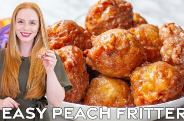 Easy Glazed Peach Fritters Recipe - Perfect for summer!