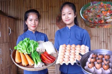 Yummy chicken egg recipes: Chicken egg steamed and fried egg with mushroom, healthy foods cooking