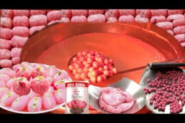 Pink Rasgulla Sweet Making | Pink Cham Cham | Rasgulla Recipe | Bengali Sweet | How it's Made?