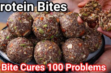 No Bake No Sugar Protein Bites - Filling Snack | No Sugar No Ghee & Oil Dessert for Weight Loss