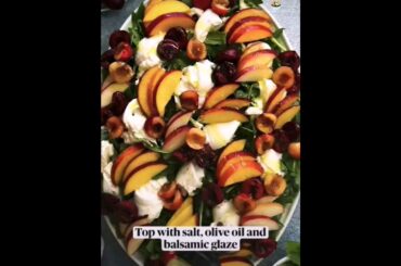 Peach burata salad recipe #salad #shorts #saladrecipe #saladdressing #peach #peaches #fruitsalad