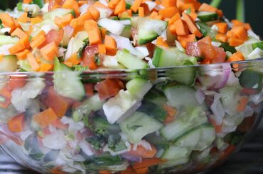 FAVORITE GREEN SALAD!  BEST SIMPLE GREEN SALAD! CHOPPED GREEN SALAD RECIPE