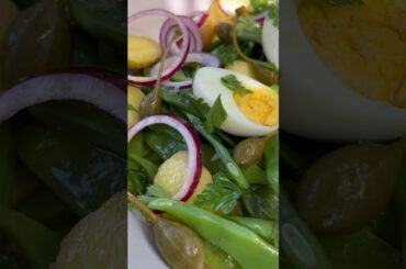 Delicious Mediterranean flat green bean salad #recipe #healthy #recetas #saludable #foodie #shorts