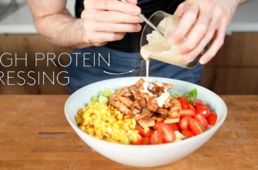 Grilled Chicken Salad with High Protein Dressing | Healthy Weeknight Meal