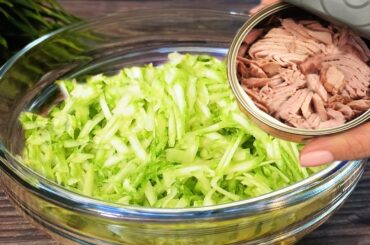 Do you have zucchini and canned tuna at home? Cheap and healthy dinner recipe! Tasty and quick!