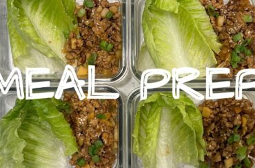 HEALTHY MEAL PREP FOR THE WEEK! PF Chang Chicken Lettuce Wraps #mealprep