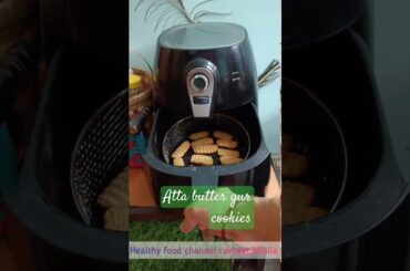 3-ingredient atta butter jaggery cookies without oven (airfryer) #shortsfeed