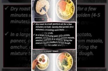 Oats Paneer Cutlet (Oatmeal Patties) #shorts #cooking #healthy #recipe