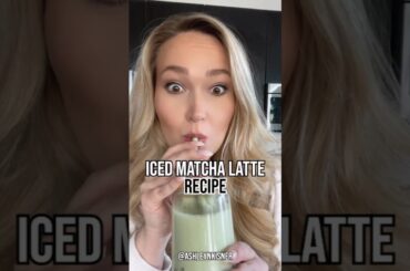 HEALTHY ICED MATCHA LATTE RECIPE #shorts