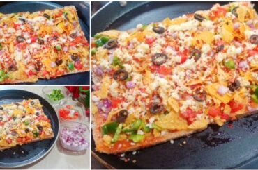 Bread Pizza Recipe without oven || Bread pizza on Tawa || SF Kitchen Collection