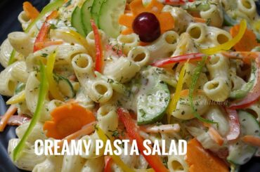 Creamy pasta salad | creamy macaroni salad | creamy mix vegetable pasta salad for kids