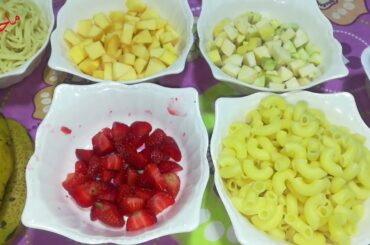 Creamy fruit chaat recipe | Russian Fruit Salad | Best Healthy Tasty Salad | Famous Macaroni chaat