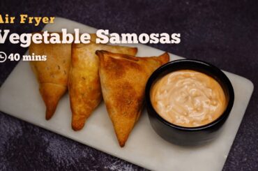 Air Fryer Mixed Vegetable Samosas | Air fryer Recipes | Healthy Samosas | Cookd