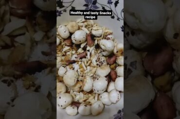 Healthy and tasty Snacks recipe #poha #badam #chana #makhana #snacks #healthy #food #shorts #nashta