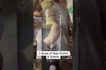 Quick & Easy 3 Ingredient Protein Shake #vegaprotein #healthyrecipes #fitnessjourney #fyp #explore
