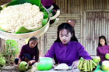 A Delicious Corn Cake Recipe | Steamed Corn with Coconut Juice | Healthy Foods Eating