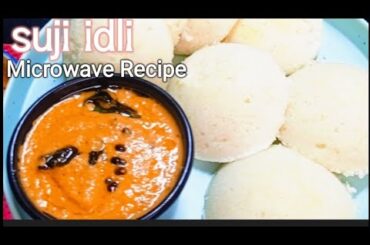 Yummy Suji Idli With Tomato Onion Chutney - Microwave Recipe, Breakfast Recipe, Less Oil!