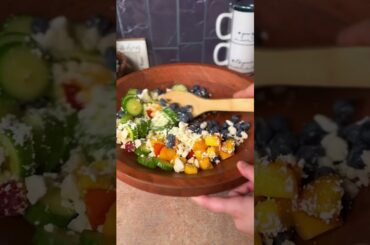 #Summer Blueberry Peach Feta Salad #healthyrecipes