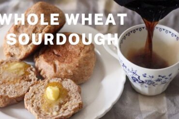 WHOLE WHEAT ENGLISH MUFFINS WITH SOURDOUGH STARTER | My Favorite quick and healthy breakfast!