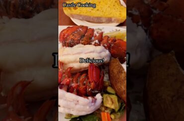 Lobster Dinner with Delicious Sourdough Pumpkin Bread, Baked Potato and Mixed Veggies #shorts