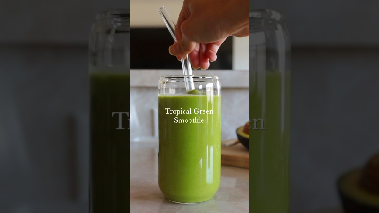 Tropical Green Smoothie | Healthy Recipe #shorts Tropical Green Smoothie | Healthy Recipe #shorts