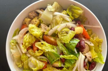 Weight Loss Salad Recipe for Lunch/Dinner | Healthy Balsamic Chicken & Bean Salad Recipe