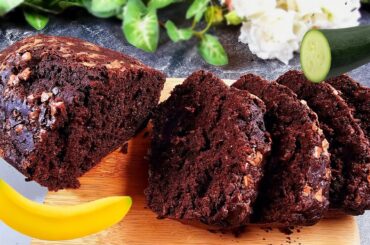 Sugar free dessert recipe! Gluten free, no butter! Healthy banana bread with zucchini!