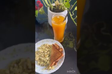 Day 7 Breakfast | Healthy | Scrambles Eggs | Orange Juice #healthy #breakfast #cooking #shorts
