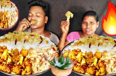 eating show | healthy food recipe | asmr mukbang big bites | cauliflower fry rice eating | mukbang