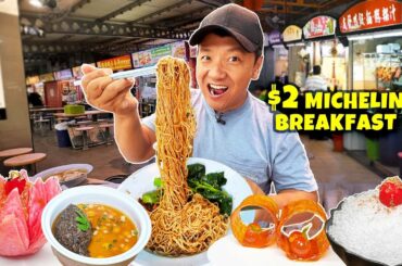 24 Hours Eating ONLY Michelin Restaurants in Singapore |  $2 vs $276 Michelin BREAKFAST vs. DINNER