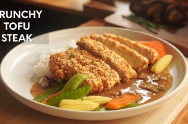 Crunchy Tofu Steak with Mushroom Gravy | Tasty Tofu Recipe