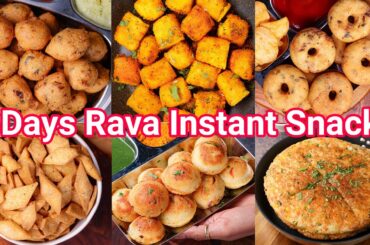7 Days Healthy Instant Rava Snacks Recipes | Sooji Ka Healthy Nasta Recipes