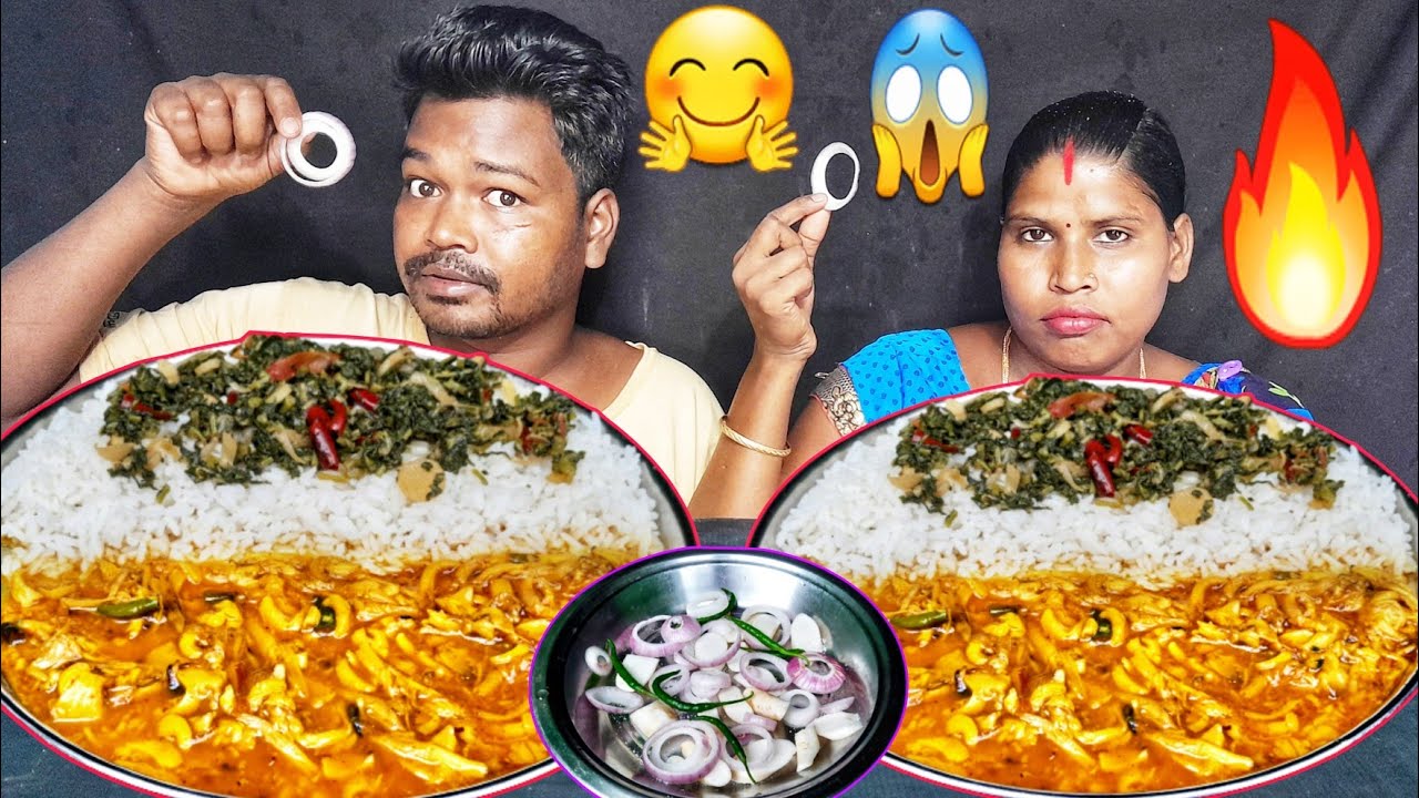 eating show | Traditional healthy food recipe | asmr mukbang salad mushroom curry saag rice eating eating show | Traditional healthy food recipe | asmr mukbang salad mushroom curry saag rice eating
