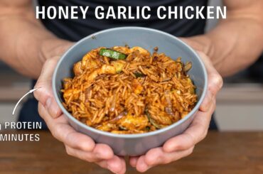 Honey Garlic Chicken With 49g of Protein and Made In 12 Minutes.